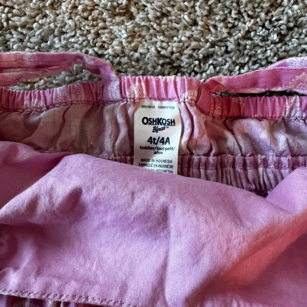 OshKosh Toddler Girl Pink Seashell Print Sundress Summer Dress beach- Size 4T